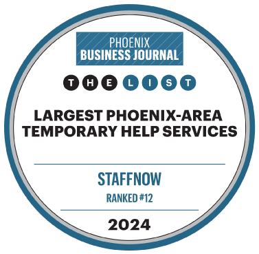 StaffNow receives Phoenix Business Journal's "Largest Temporary Help Services" award in 2024